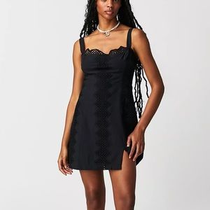 Free people vanda mini dress in black